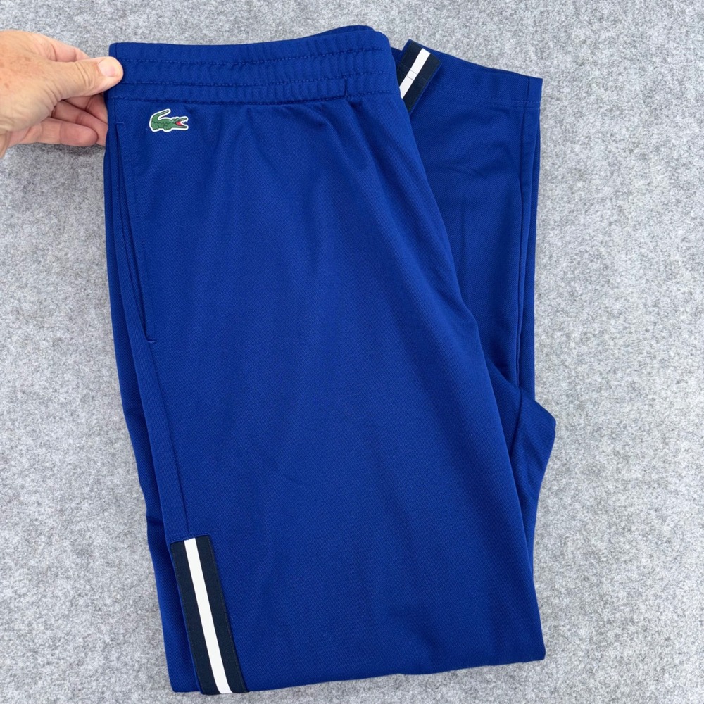 Lacoste Sport Mens Royal Blue Track Pants XH2097 Side Stripe Joggers 3XL